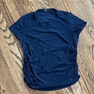 Beyond the Bump Beyond Yoga Maternity Midnight Blue Short Sleeve Workout Top S